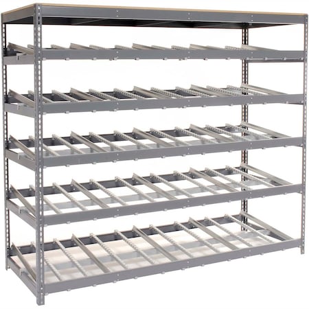 Global Industrial Carton Flow Shelving Single Depth 5 LEVEL 96inW x 36inD x 84inH 184056